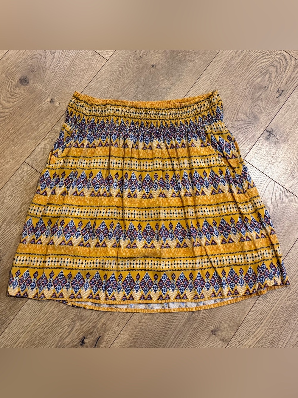 Mossimo Supply Co Women’s A-Line Boho Gold/Yellow Woven Pull On Skirt L